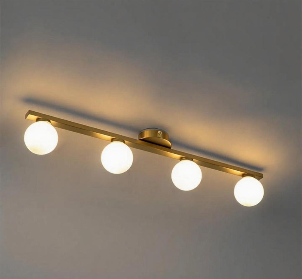 Lustra Hol Aurie cu Glob Alb 4 x G9, 508-4