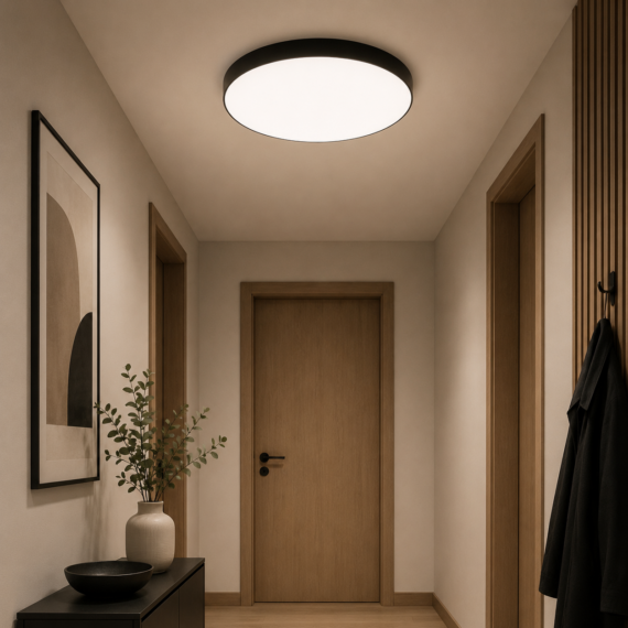 Aplica Tip Plafoniera Neagru Rotund 48W-818