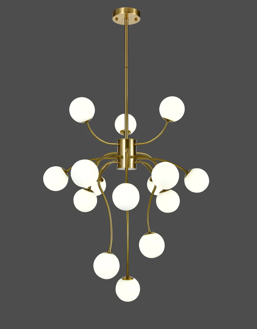Lustra suspendata E007-15 X G9, Auriu