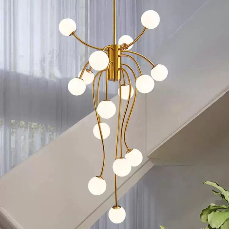 Lustra suspendata E007-15 X G9, Auriu