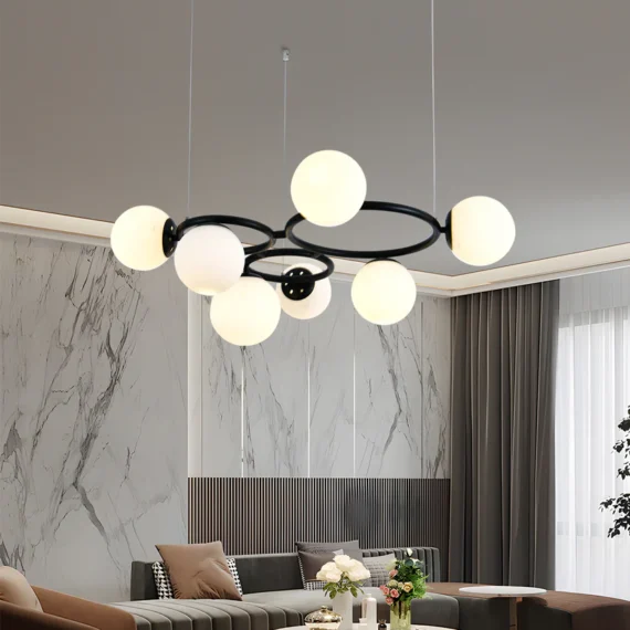 Lustra suspendata Negru/Alb 6805-7 x E27