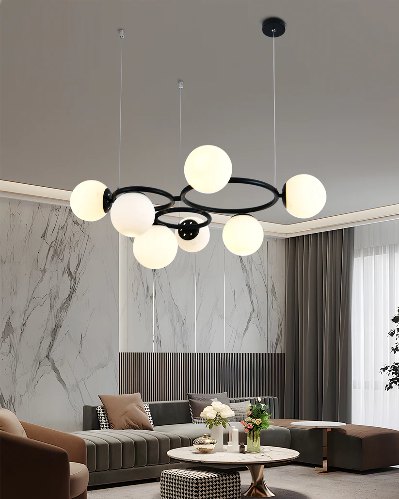 Lustra suspendata Negru/Alb 6805-7 x E27