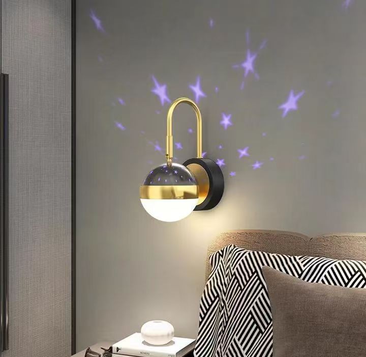 Aplica LED de Perete Negru-Auriu 9316