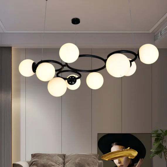 Lustra suspendata Neagra 6805-9x E27