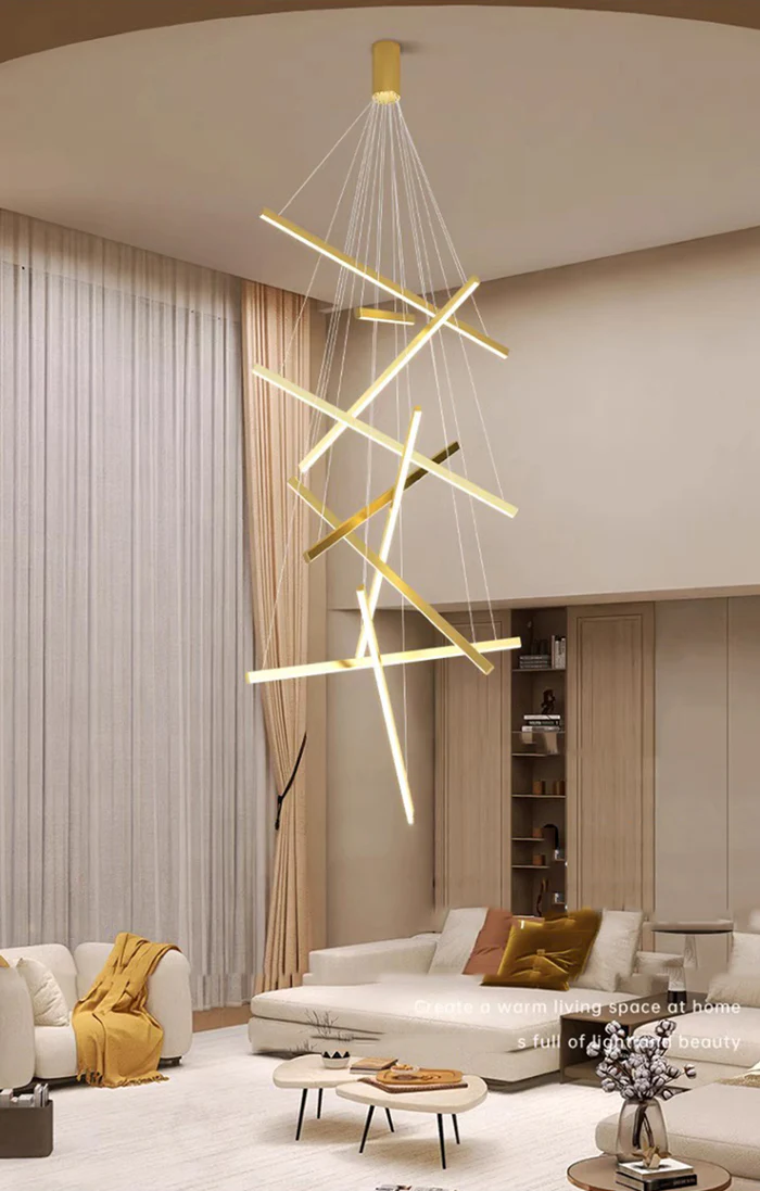 Lustra LED Design Geometric Auriu 9 X Lines