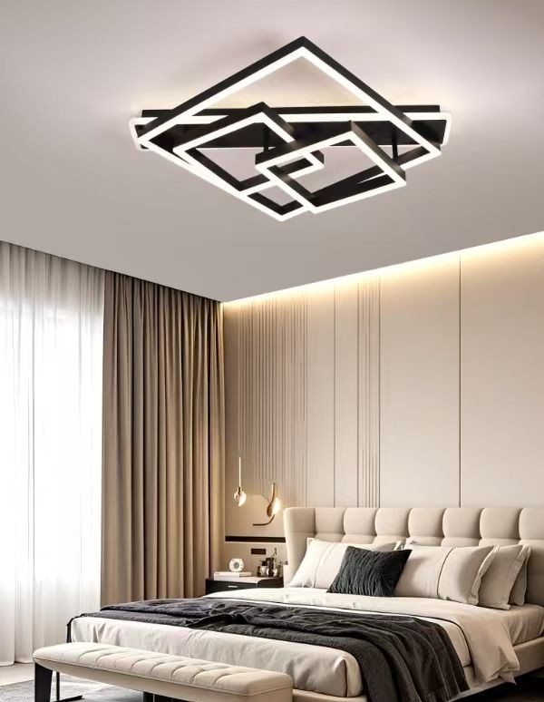 Lustra LED cu Telecomanda 180w LT111 NEGRU Design Modern