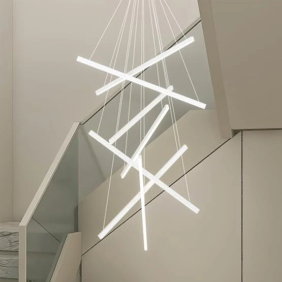 Lustra LED Design Geometric Alb 7 X Lines