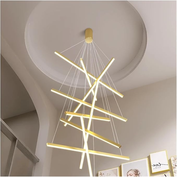 Lustra LED Design Geometric Auriu 9 X Lines