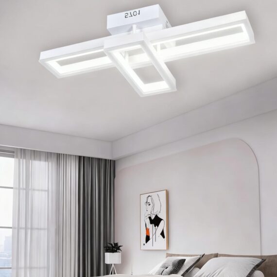 Lustra LED cu Telecomanda 100w 5701 Alb Design Modern