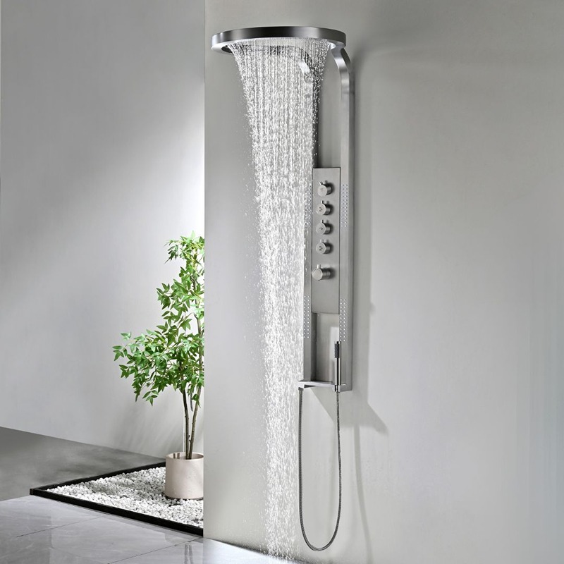 Panel de Dus Efect de Ploaie 4 Functii Apa Gri