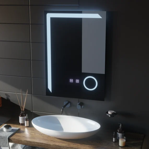 Oglinda LED 60x80cm, Linea Touch, Sistem Dezaburire, Dimabila