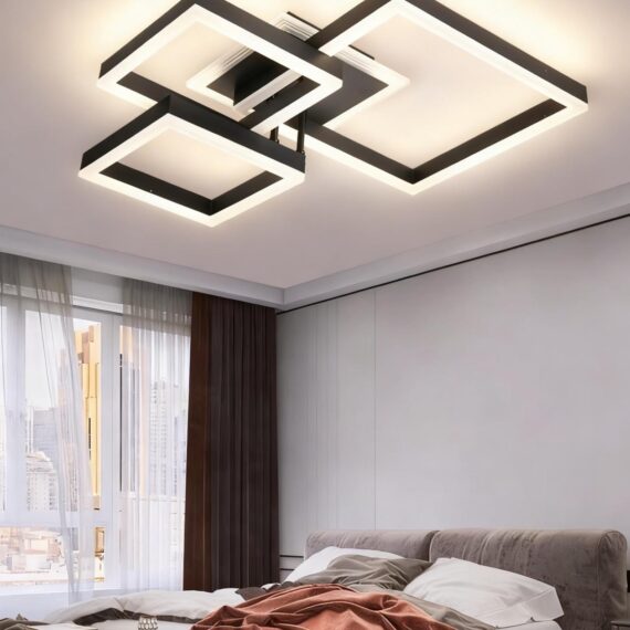 Lustra LED cu Telecomanda 122w 5702 Negru Design Modern