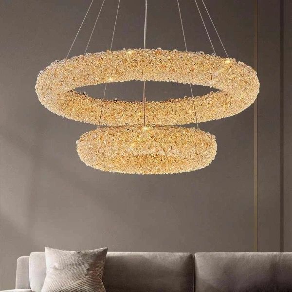 Candelabru LED Textura Cristal Metal 212W Auriu 98022