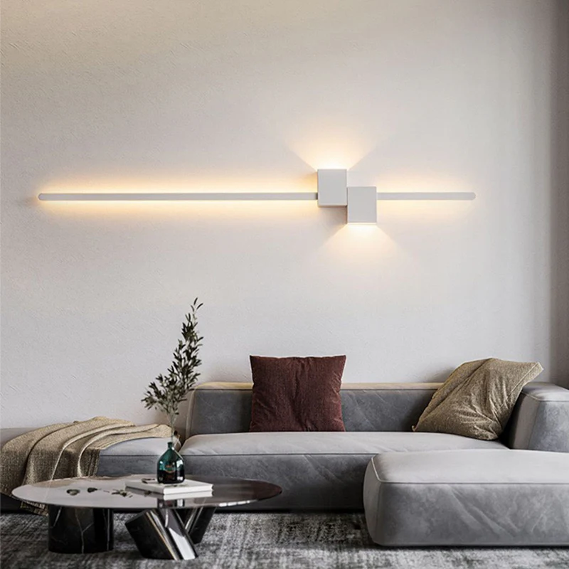 Aplica LED 80cm Minimalist ALB Moderna 38W,3 Tipuri De Lumina