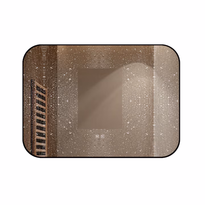 Oglinda LED Touch Cu Functie Dezaburire Rama Negru 90 x 65 cm