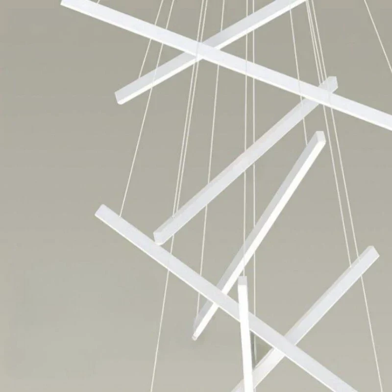 Lustra LED Design Geometric Alb 9 X Lines