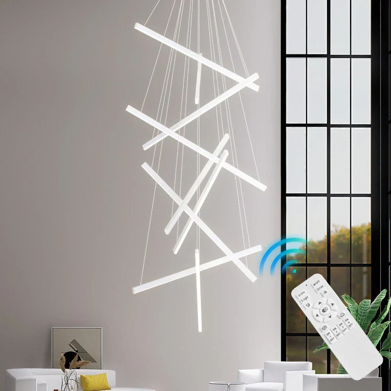 Lustra LED Design Geometric Alb 9 X Lines