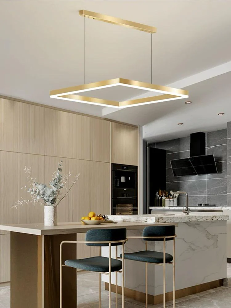 Lustra LED Tip Pendul R9144/400, Cu Telecomanda, 3 Tipuri De Lumina, Inaltime Reglabila, 39W, Auriu