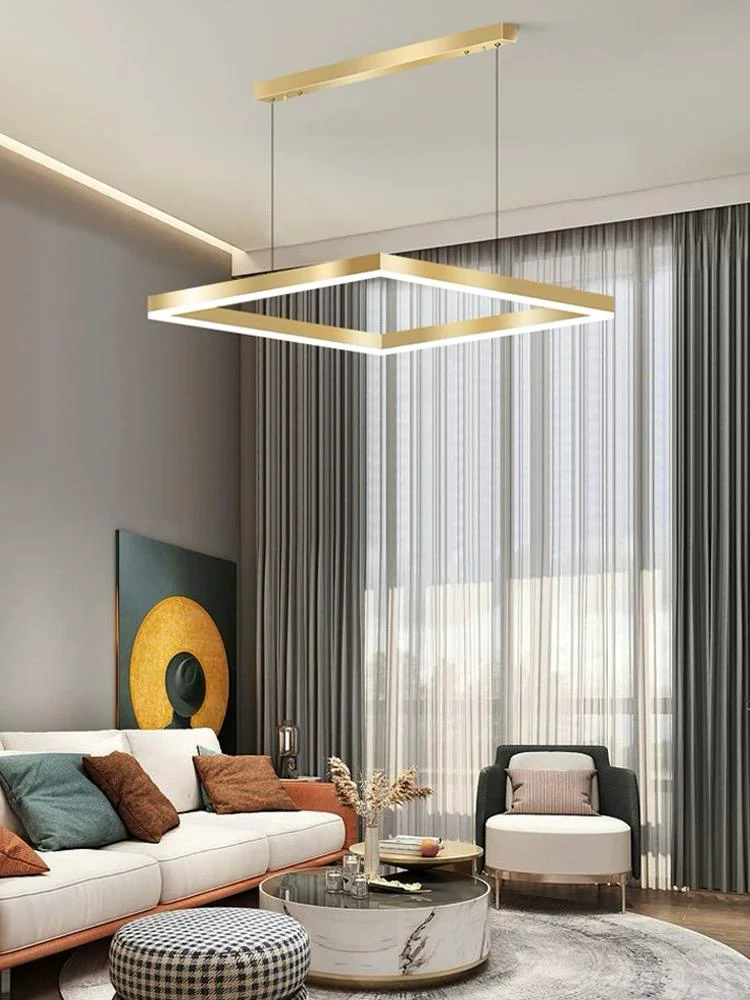 Lustra LED Tip Pendul R9144/400, Cu Telecomanda, 3 Tipuri De Lumina, Inaltime Reglabila, 39W, Auriu