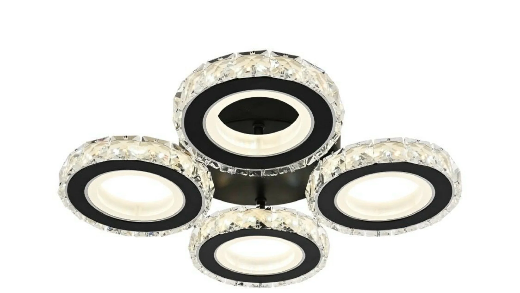 LUSTRA LED 19373/4 NEGRU-CROM CU TELECOMANDĂ, 96W, DESIGN MODERN