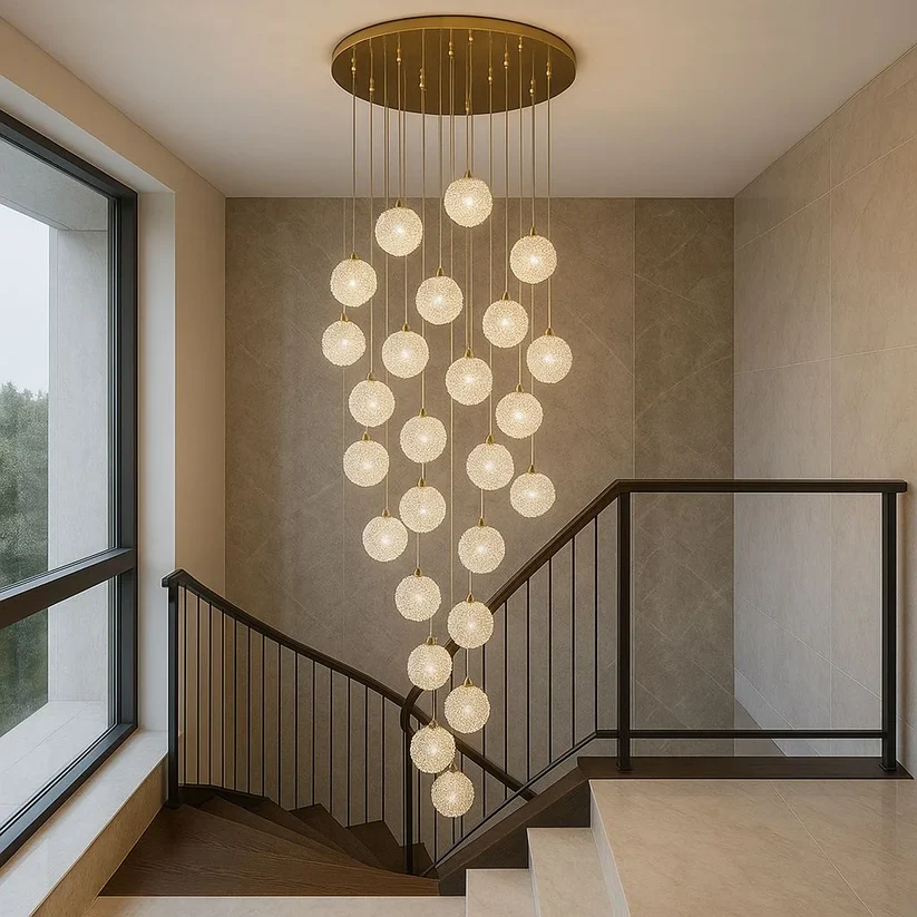 Candelabru LED, Textura Cristal, Metal, 30 X G9, Auriu H98022-30