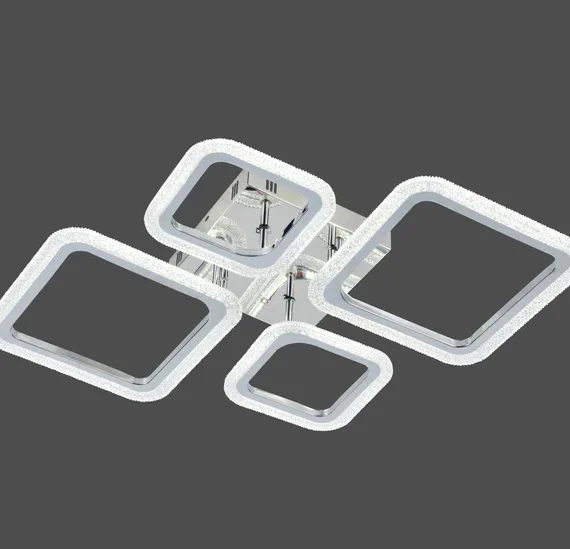 Lustra LED Cu Telecomanda, 3 Tipuri De Lumina, 84W, Argintiu, R9181/2+2