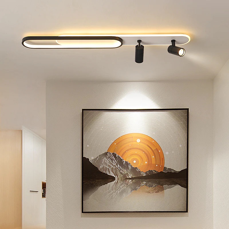 Lustra LED cu Proiector Reglabil YCM635 , 55W, Negru 3 Tipuri Iluminat 100cm