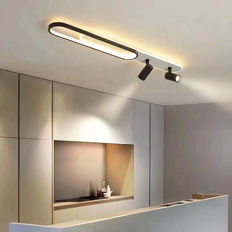 Lustra LED cu Proiector Reglabil YCM635 , 55W, Negru 3 Tipuri Iluminat 100cm