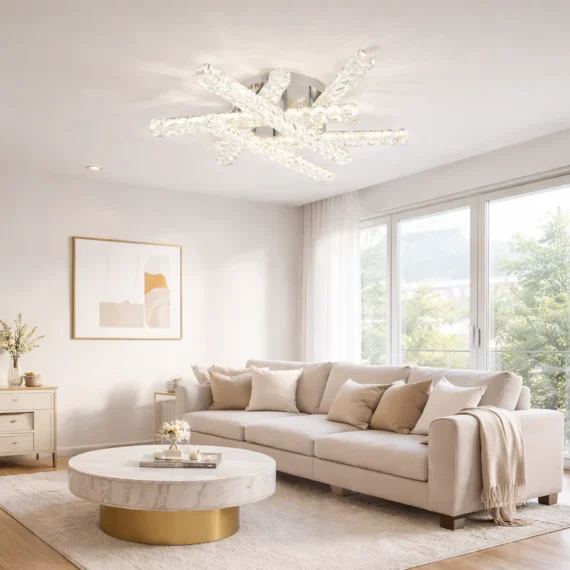 Lustra LED, Cu Telecomanda, 3 Tipuri De Lumina, Intensitate Reglabila, 108W, Argintiu 9183/6
