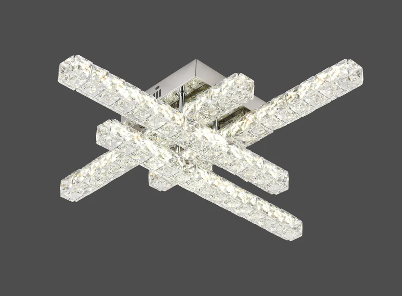 Lustra LED Cu Telecomanda, 3 Tipuri De Lumina, Intensitate Reglabila, 72W, Argintiu 9183/4