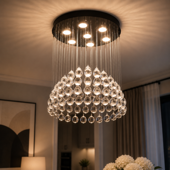 Lustra Cristal Moderna LED 35W Lumina Neutra 6208