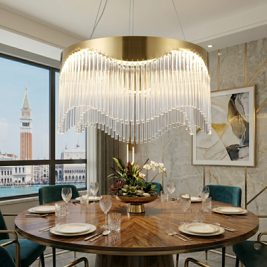 Candelabru Auriu LED pentru Living 40CM, Design Elegant Premium 78W, 3 Tipuri Iluminat