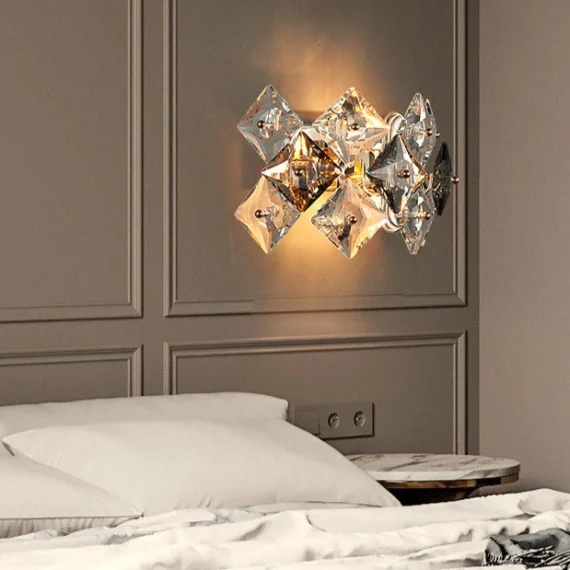 Aplica Perete Cristal Luxury pentru Dormitor - Living Modern – Design Elegant LED
