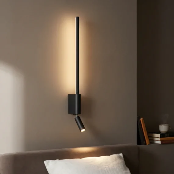 Aplica LED de Perete cu Spot de Interior 24W Neagra