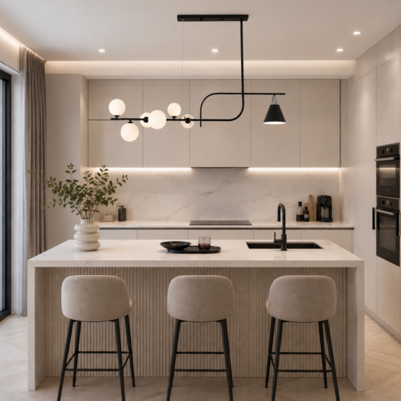 Lustra suspendata Moderna Neagra cu Design Artistic Premium
