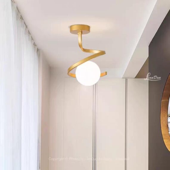 Lustra Aurie Cu Glob Sticla 335-1