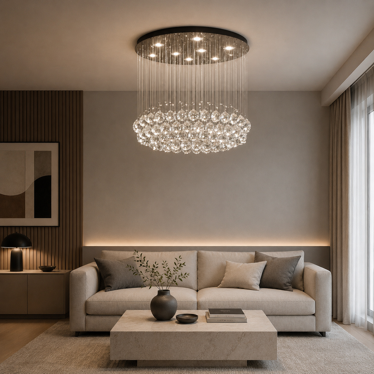 Lustra Cristal Moderna LED 45W Lumina Neutra 6005-9