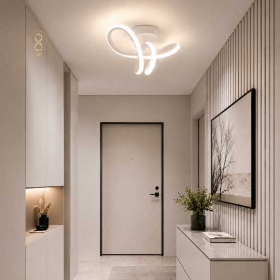 Plafoniera LED Moderna Alba – Design Minimalist 20W cu 3 Tipuri de Iluminare