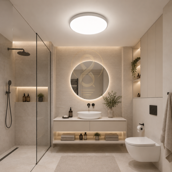 Aplica LED Slim Alba pentru Baie – Design Modern și Elegant