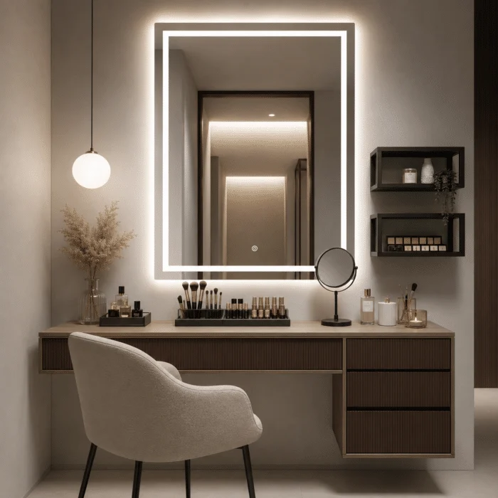 Oglinda LED Premium Dreptunghiulara, 60×80, Dimabila, Touch