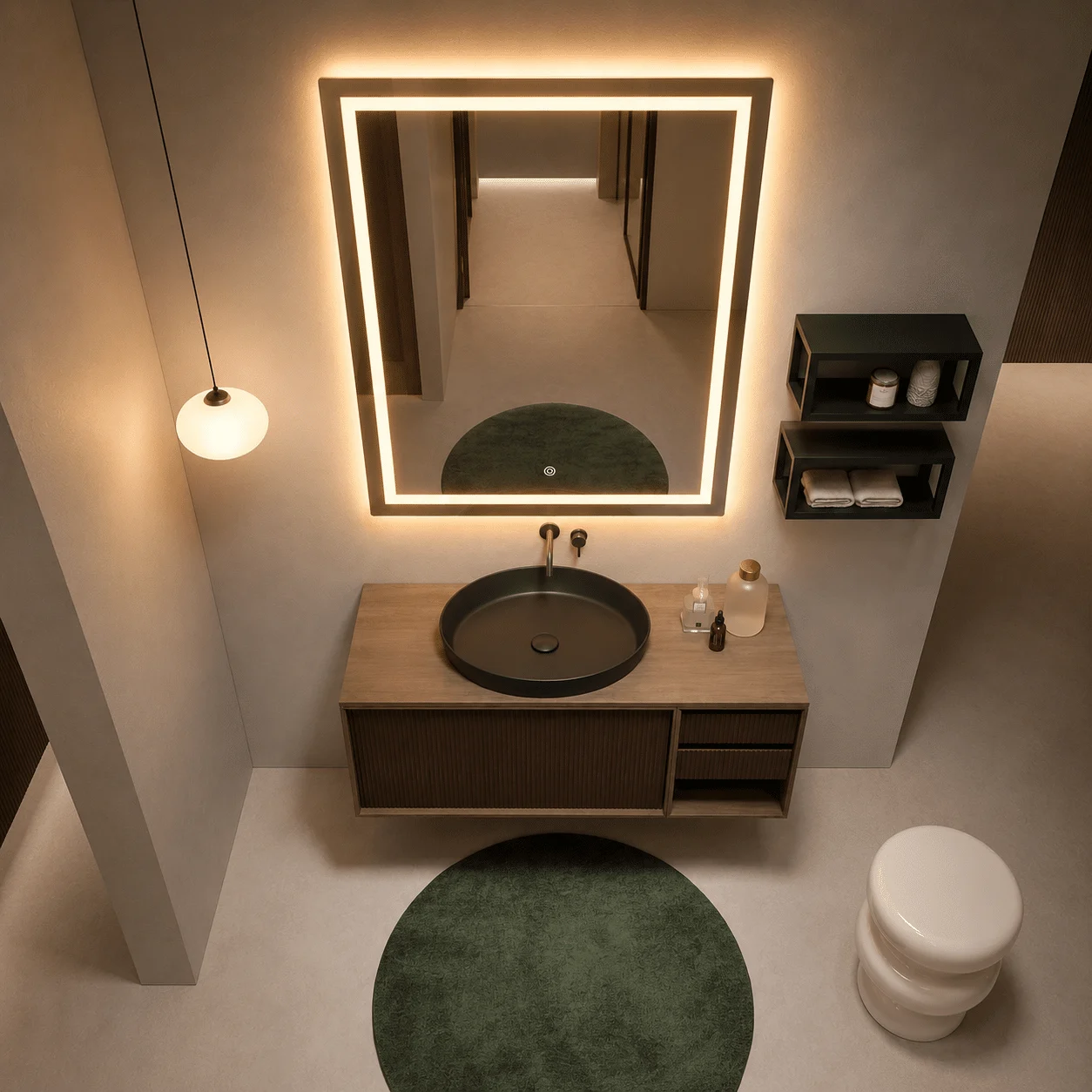 Oglinda LED Premium Dreptunghiulara, 60×80, Dimabila, Touch