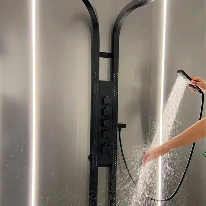 Coloana de Dus Efect de Ploaie, 5 Functii Hidromasaj , Negru