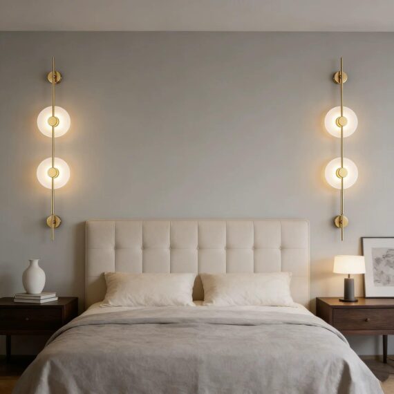 Aplica LED Moderna Verticala Aurie – Design Minimalist pentru Dormitor-Living